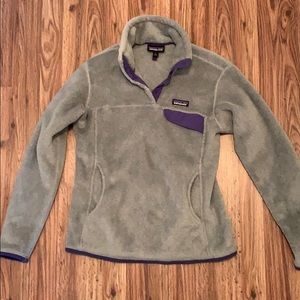 Patagonia Women’s Pull Over Grey & Purple Size M